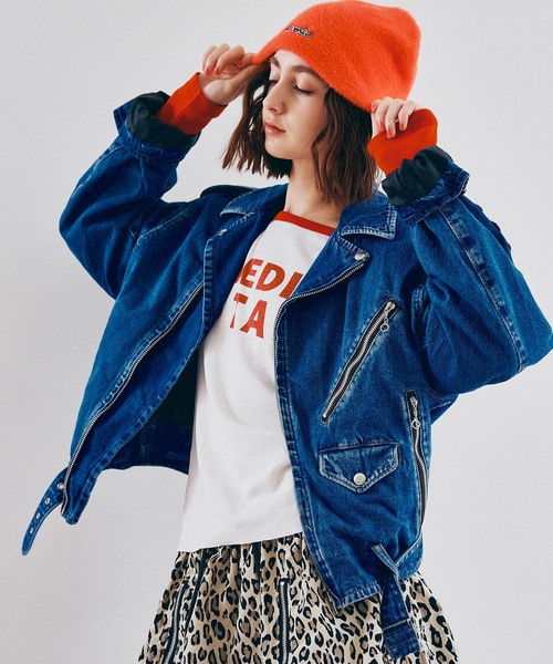 RNA(アールエヌエー)の「J2175 デニムBIGライダース(デニムジャケット・レディース・ブルー/ブラック・MEDIUM)」の13枚目の写真