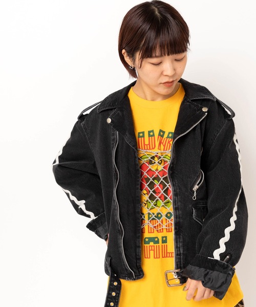 RNA(アールエヌエー)の「J2175 デニムBIGライダース(デニムジャケット・レディース・ブルー/ブラック・MEDIUM)」の3枚目の写真