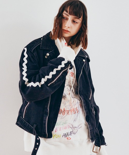 RNA(アールエヌエー)の「J2175 デニムBIGライダース(デニムジャケット・レディース・ブルー/ブラック・MEDIUM)」の20枚目の写真