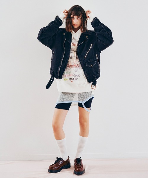 RNA(アールエヌエー)の「J2175 デニムBIGライダース(デニムジャケット・レディース・ブルー/ブラック・MEDIUM)」の18枚目の写真