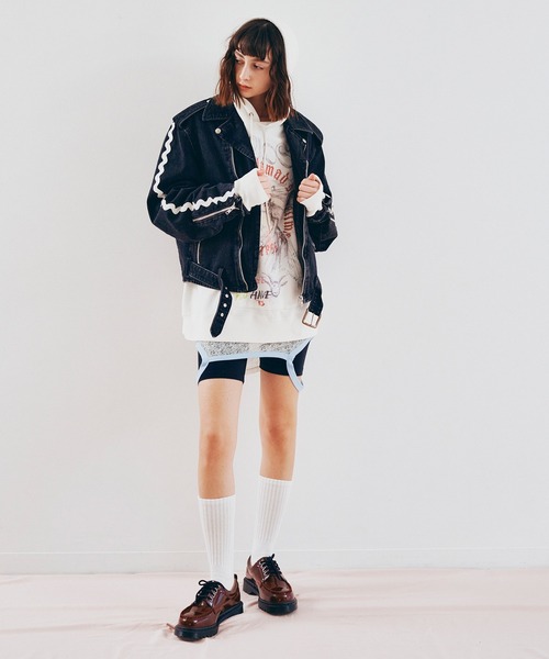 RNA(アールエヌエー)の「J2175 デニムBIGライダース(デニムジャケット・レディース・ブルー/ブラック・MEDIUM)」の17枚目の写真