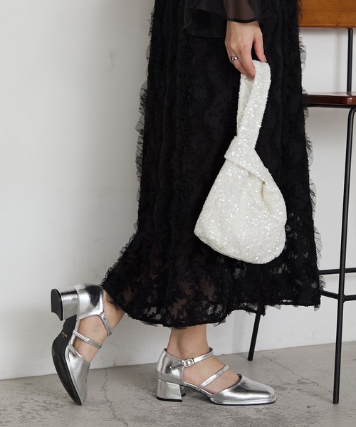 forksy.（フォルクシー）の「【forksy.】【オケージョン対応】スパンコールワンハンドルバッグ（ハンドバッグ・レディース・ダークブラウン/ホワイト/シルバー/ピンク・FREE）」の2枚目の写真