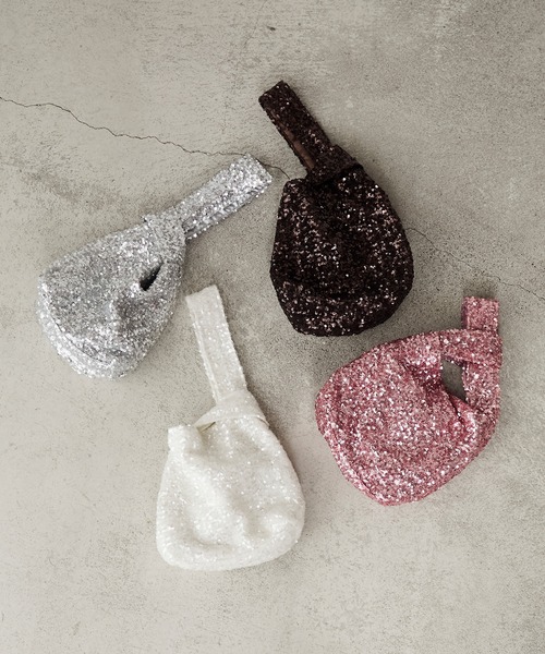 forksy.（フォルクシー）の「【forksy.】【オケージョン対応】スパンコールワンハンドルバッグ（ハンドバッグ・レディース・ダークブラウン/ホワイト/シルバー/ピンク・FREE）」の5枚目の写真