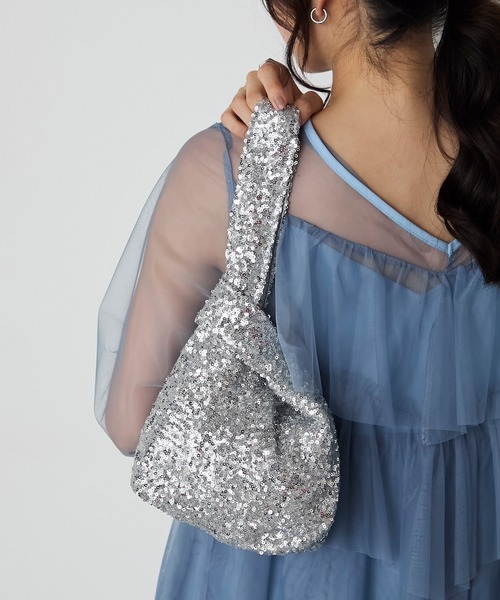 forksy.（フォルクシー）の「【forksy.】【オケージョン対応】スパンコールワンハンドルバッグ（ハンドバッグ・レディース・ダークブラウン/ホワイト/シルバー/ピンク・FREE）」の9枚目の写真