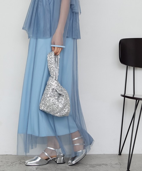 forksy.（フォルクシー）の「【forksy.】【オケージョン対応】スパンコールワンハンドルバッグ（ハンドバッグ・レディース・ダークブラウン/ホワイト/シルバー/ピンク・FREE）」の12枚目の写真