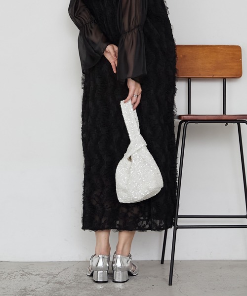 forksy.（フォルクシー）の「【forksy.】【オケージョン対応】スパンコールワンハンドルバッグ（ハンドバッグ・レディース・ダークブラウン/ホワイト/シルバー/ピンク・FREE）」の21枚目の写真