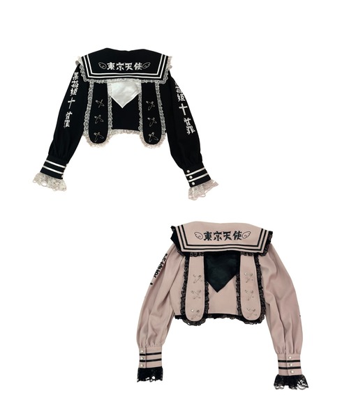 Jamie エーエヌケー（ジェイミーエーエヌケー）の「リメイクJK制服TOPS（シャツ/ブラウス・レディース・ピンク/ブラック・M）」の17枚目の写真