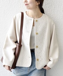 美品✨近年モデル✨イエナ✨ノーカラージャケット　レースジャケット　白　アイボリー IENA/イエナ アイボリー レース ノーカラージャケット ロング - メルカリ