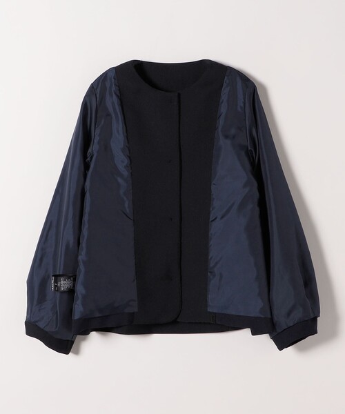 SHIPS any:〈手洗い可能〉ダブルクロス レース 切替 ノーカラー