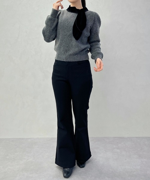 MISCH MASCH（ミッシュマッシュ）の「一部店舗限定 配色リボンボウタイ風ニットプルオーバー（ニット/セーター・レディース・ホワイト/チャコールグレー・ﾌﾘ-）」の16枚目の写真