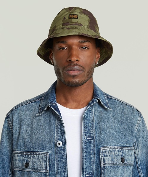 G-STAR(ジースター)の「ORIGINALS BUCKET HAT/ブランドロゴバケットハット/オリジナルカモ柄(ハット・メンズ・カモフラージュ・LARGE/MEDIUM)」の2枚目の写真