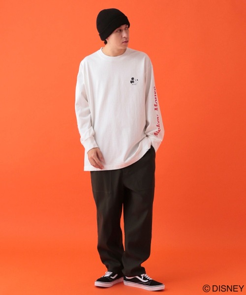 GEORGE'S(ジョージズ)の「【DISNEY】ミッキーマウス/ロンT【UNISEX】(Tシャツ/カットソー・メンズ・スミクロ/オフホワイト/サックスブルー・LARGE/MEDIUM)」の5枚目の写真