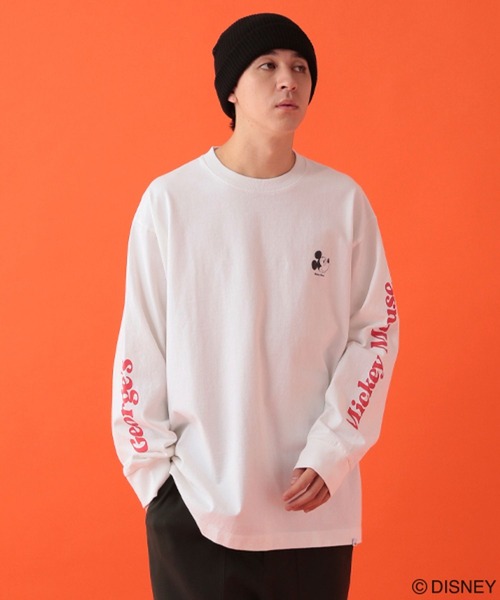GEORGE'S(ジョージズ)の「【DISNEY】ミッキーマウス/ロンT【UNISEX】(Tシャツ/カットソー・メンズ・スミクロ/オフホワイト/サックスブルー・LARGE/MEDIUM)」の9枚目の写真