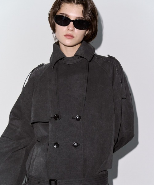 JOSE MOON(ジョゼムーン)の「OVER FLAME TRENCHCOAT/オーバーフレームトレンチコート(トレンチコート・レディース・ベージュ/グレー・36/38)」の17枚目の写真