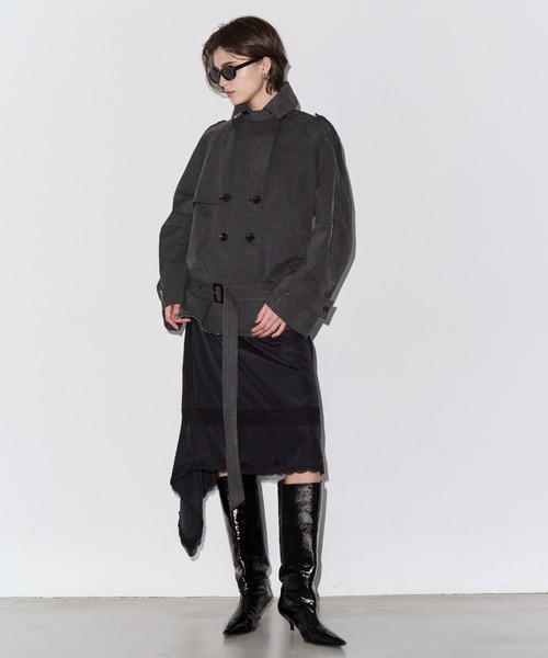 JOSE MOON(ジョゼムーン)の「OVER FLAME TRENCHCOAT/オーバーフレームトレンチコート(トレンチコート・レディース・ベージュ/グレー・36/38)」の15枚目の写真