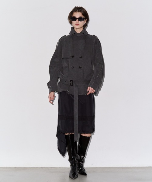 JOSE MOON(ジョゼムーン)の「OVER FLAME TRENCHCOAT/オーバーフレームトレンチコート(トレンチコート・レディース・ベージュ/グレー・36/38)」の14枚目の写真