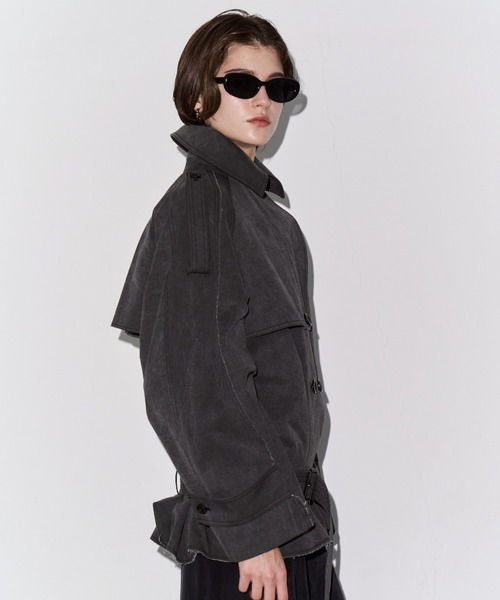 JOSE MOON(ジョゼムーン)の「OVER FLAME TRENCHCOAT/オーバーフレームトレンチコート(トレンチコート・レディース・ベージュ/グレー・36/38)」の11枚目の写真