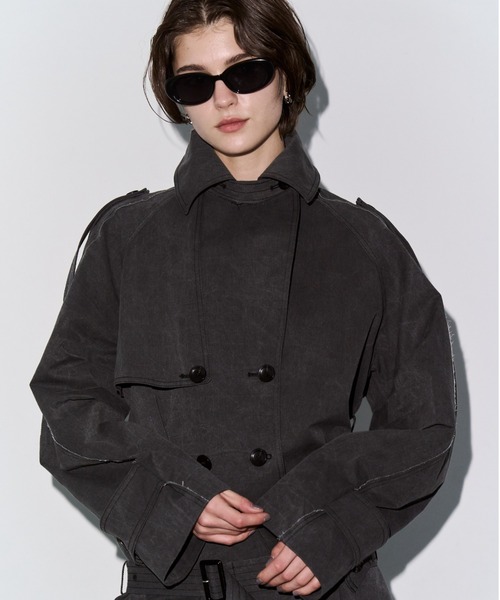 JOSE MOON(ジョゼムーン)の「OVER FLAME TRENCHCOAT/オーバーフレームトレンチコート(トレンチコート・レディース・ベージュ/グレー・36/38)」の16枚目の写真