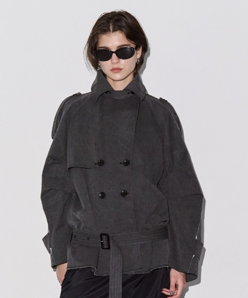 JOSE MOON(ジョゼムーン)の「OVER FLAME TRENCHCOAT/オーバーフレームトレンチコート(トレンチコート・レディース・ベージュ/グレー・36/38)」の10枚目の写真