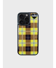 COLLAGEVACANCE（コラージュバカンス）の「Tartan Hug Pendant Epoxy Case  (Yellow Check)（スマホケース/カバー）」