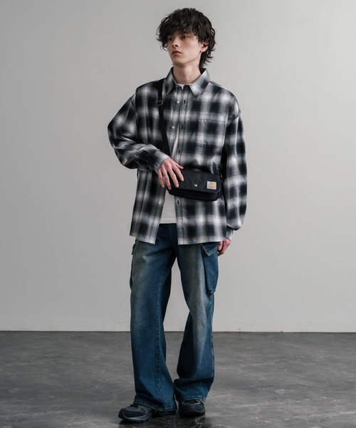 Carhartt（カーハート）の「Carhartt カーハート Crossbody Horizontal Bag 横型クロスボディバッグ/ワンポイントロゴ斜め掛けショルダーバッグ（ショルダーバッグ・メンズ・ブラック/ブラウン・FREE）」の7枚目の写真