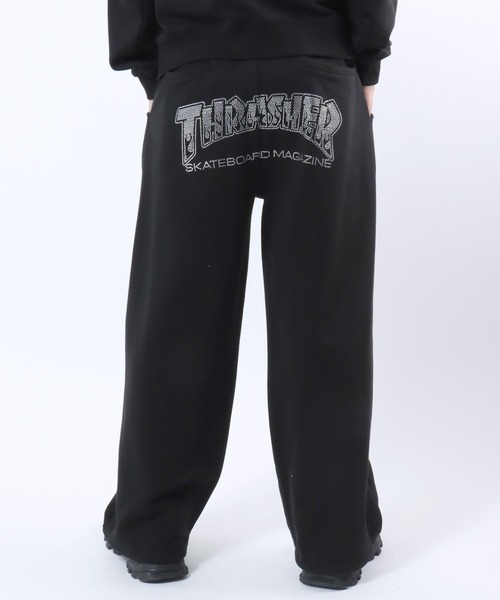 THRASHER(スラッシャー)の「THRASHER(スラッシャー)ヒップロゴ スウェットパンツ/選べるロゴデザイン(ラインストーン・アップリケ・ファーロゴ)/ユニセックス(スウェットパンツ・メンズ・アッシュグレー/ピンク/ブラック系1/ブラック系2/ブラック系3・M/L/XL)」の1枚目の写真