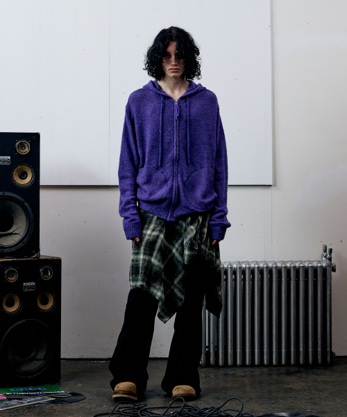 THEVINYLHOUSE(ザバイニルハウス)の「ROUND POCKET KNIT ZIP-UP PURPLE(パーカー・メンズ・その他・S/M/L)」の4枚目の写真