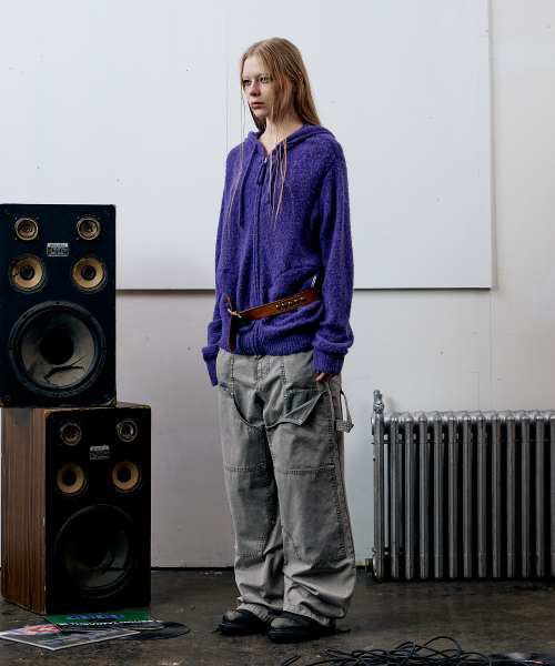 THEVINYLHOUSE(ザバイニルハウス)の「ROUND POCKET KNIT ZIP-UP PURPLE(パーカー・メンズ・その他・S/M/L)」の5枚目の写真
