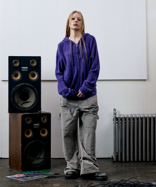 THEVINYLHOUSE(ザバイニルハウス)の「ROUND POCKET KNIT ZIP-UP PURPLE(パーカー・メンズ・その他・S/M/L)」の6枚目の写真