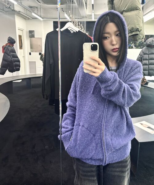 THEVINYLHOUSE(ザバイニルハウス)の「ROUND POCKET KNIT ZIP-UP PURPLE(パーカー・メンズ・その他・S/M/L)」の14枚目の写真