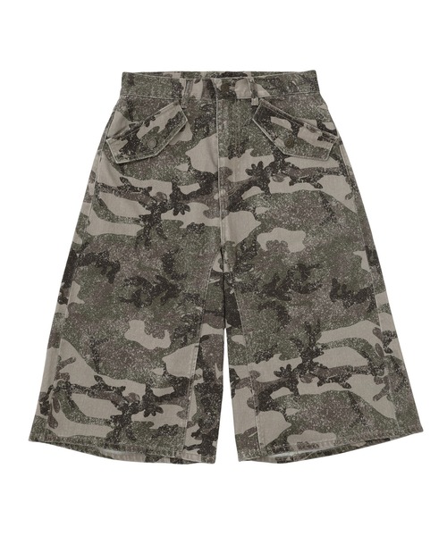 X-girl（エックスガール）の「FLAP POCKET SHORTS（デニムパンツ・レディース・ブラック/カモフラージュ/ライトインディゴブルー・XS/S/M）」の18枚目の写真