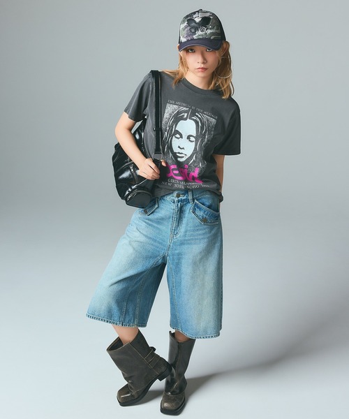 X-girl（エックスガール）の「FLAP POCKET SHORTS（デニムパンツ・レディース・ブラック/カモフラージュ/ライトインディゴブルー・XS/S/M）」の17枚目の写真