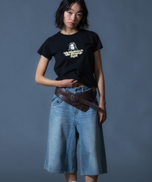 X-girl（エックスガール）の「FLAP POCKET SHORTS（デニムパンツ・レディース・ブラック/カモフラージュ/ライトインディゴブルー・XS/S/M）」の20枚目の写真