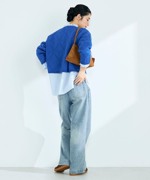 fredy emue（フレディエミュ）の「LINEN混ハート透かし柄ニット（ニット/セーター・レディース・オフホワイト/ブルー/チャコールグレー・38）」の17枚目の写真