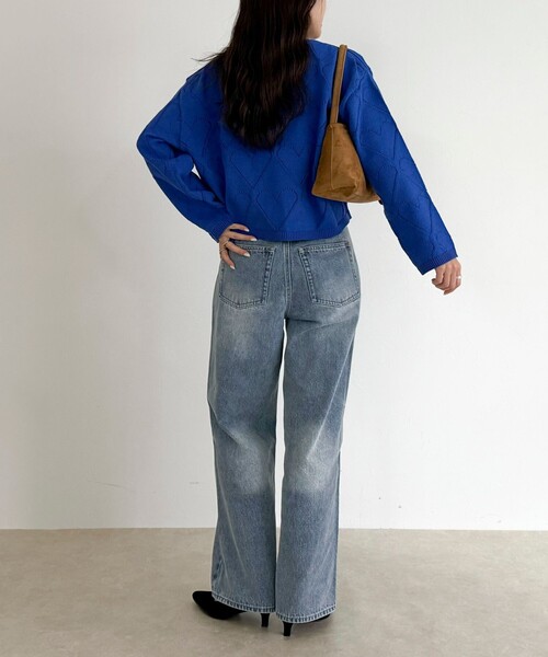 fredy emue（フレディエミュ）の「LINEN混ハート透かし柄ニット（ニット/セーター・レディース・オフホワイト/ブルー/チャコールグレー・38）」の20枚目の写真