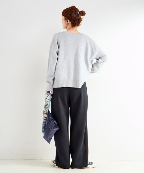 B.C STOCK(ベーセーストック)の「《3点セット》ジャカードロゴニットベルト付きダンボールパンツ(その他パンツ・レディース・チャコールグレー/ブラウン/コバルトブルー・FREE)」の6枚目の写真