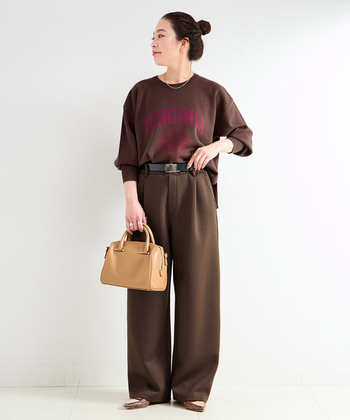 B.C STOCK(ベーセーストック)の「《3点セット》ジャカードロゴニットベルト付きダンボールパンツ(その他パンツ・レディース・チャコールグレー/ブラウン/コバルトブルー・FREE)」の7枚目の写真