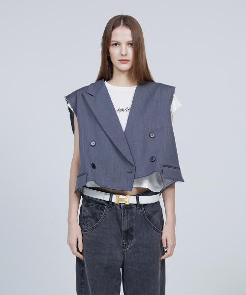 MMAM(ムアム)の「Origami signature cropped vest(ベスト・レディース・グレー・FREE)」の3枚目の写真