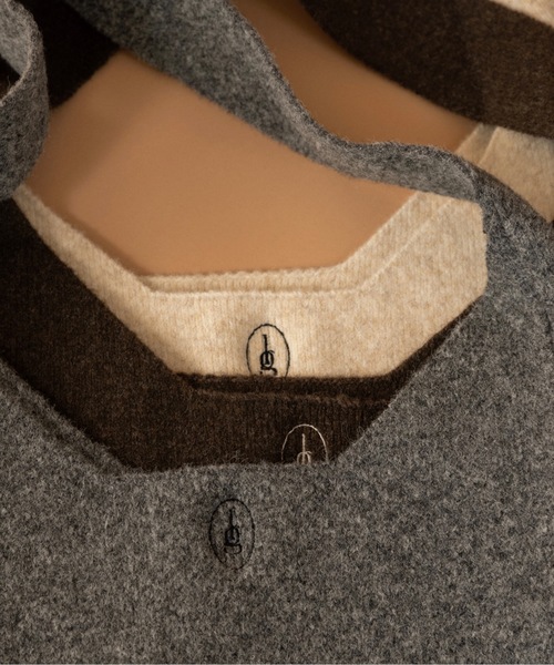 lawgy（ラウジー）の「embroidery logo one handle knit bag / エンブロイダリーロゴワンハンドルニットバッグ（トートバッグ・レディース・ダークブラウン/ミックスグレー/オートミール・FREE）」の14枚目の写真