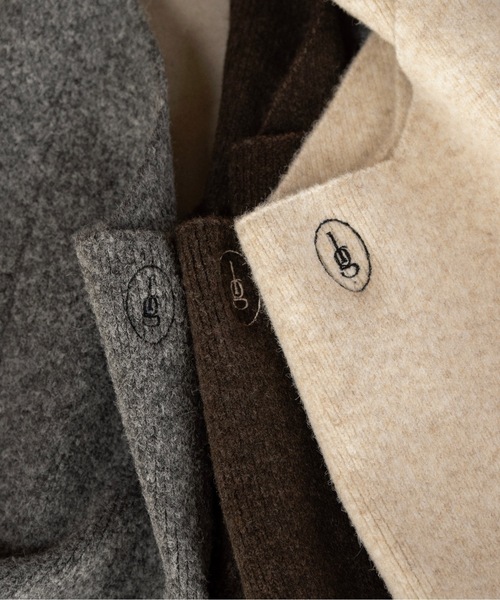 lawgy（ラウジー）の「embroidery logo one handle knit bag / エンブロイダリーロゴワンハンドルニットバッグ（トートバッグ・レディース・ダークブラウン/ミックスグレー/オートミール・FREE）」の5枚目の写真