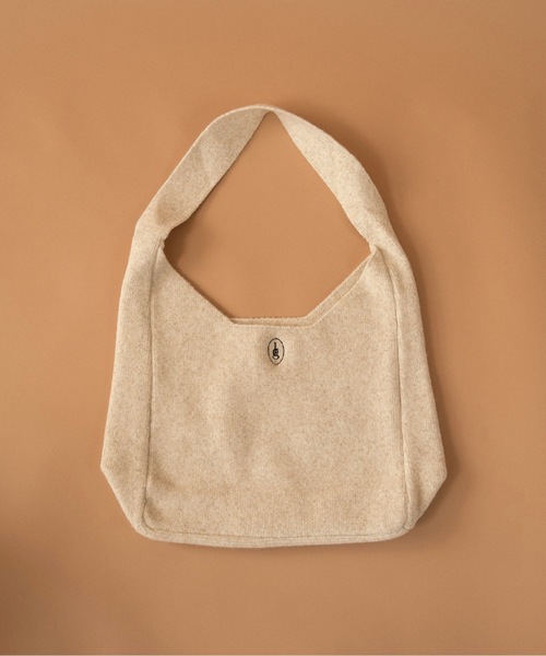 lawgy（ラウジー）の「embroidery logo one handle knit bag / エンブロイダリーロゴワンハンドルニットバッグ（トートバッグ・レディース・ダークブラウン/ミックスグレー/オートミール・FREE）」の7枚目の写真