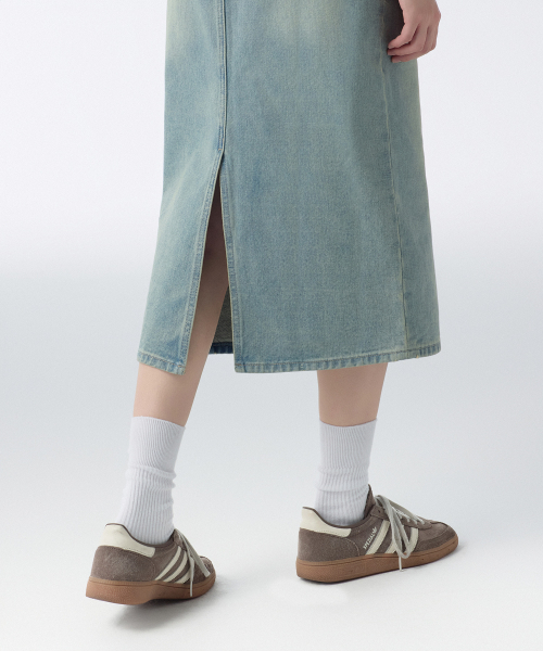 MUSINSA STANDARD WOMAN（ムシンサスタンダードウーマン）の「ウィメンズデニムミディスカート[イエロースカイブルー]（スカート・レディース・その他・LARGE/MEDIUM/SMALL/X-SMALL）」の7枚目の写真