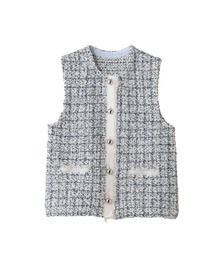 Marilyn Moon（マリリンムーン）の「tweed knit fringe vest（ベスト）」