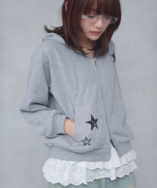 FCMM(エフシーエムエム)の「【日本限定】CHECK STAR HOODIE / チェックスターフーディ(パーカー・レディース・グレー/ブラウン・MEDIUM/SMALL)」の15枚目の写真