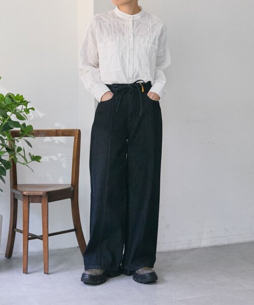 ear PAPILLONNER（イアパピヨネ）の「ポケット刺繍デニム【SUM1 STYLE】（デニムパンツ・レディース・ブルー系その他/インディゴブルー・FREE）」の6枚目の写真