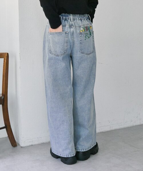 ear PAPILLONNER（イアパピヨネ）の「ポケット刺繍デニム【SUM1 STYLE】（デニムパンツ・レディース・ブルー系その他/インディゴブルー・FREE）」の15枚目の写真