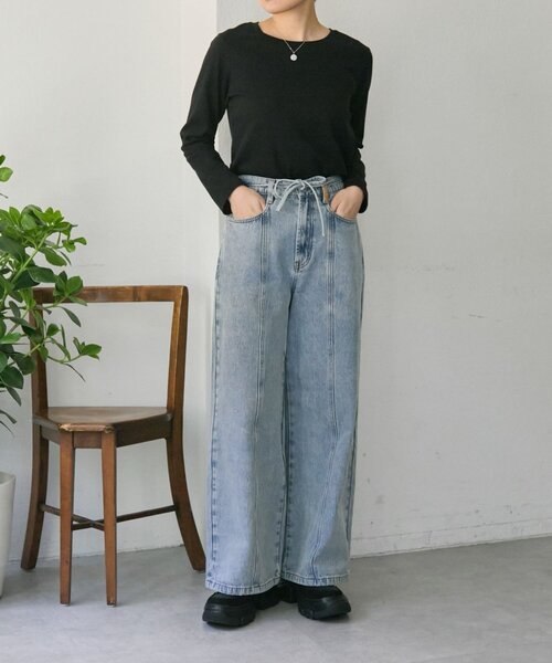 ear PAPILLONNER（イアパピヨネ）の「ポケット刺繍デニム【SUM1 STYLE】（デニムパンツ・レディース・ブルー系その他/インディゴブルー・FREE）」の16枚目の写真