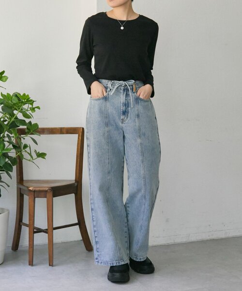 ear PAPILLONNER（イアパピヨネ）の「ポケット刺繍デニム【SUM1 STYLE】（デニムパンツ・レディース・ブルー系その他/インディゴブルー・FREE）」の17枚目の写真