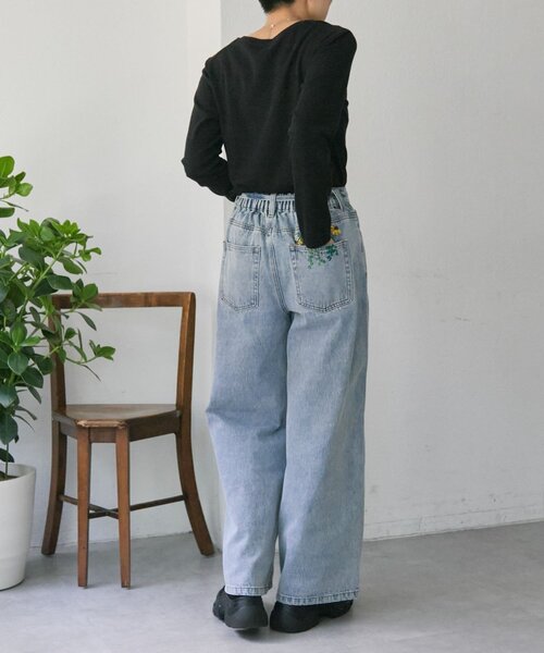 ear PAPILLONNER（イアパピヨネ）の「ポケット刺繍デニム【SUM1 STYLE】（デニムパンツ・レディース・ブルー系その他/インディゴブルー・FREE）」の20枚目の写真