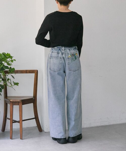 ear PAPILLONNER（イアパピヨネ）の「ポケット刺繍デニム【SUM1 STYLE】（デニムパンツ・レディース・ブルー系その他/インディゴブルー・FREE）」の21枚目の写真